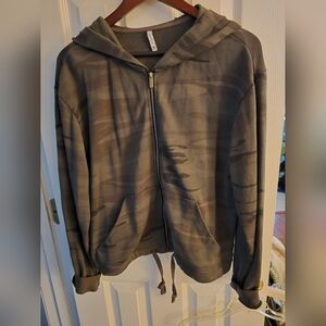 Z Supply Camo Hoodie Zip Up Jacket